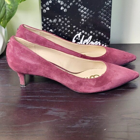 Sam Edelman Dori Wine Suede Pointed Toe Pumps – Women’s Size 9 - Picture 6 of 7